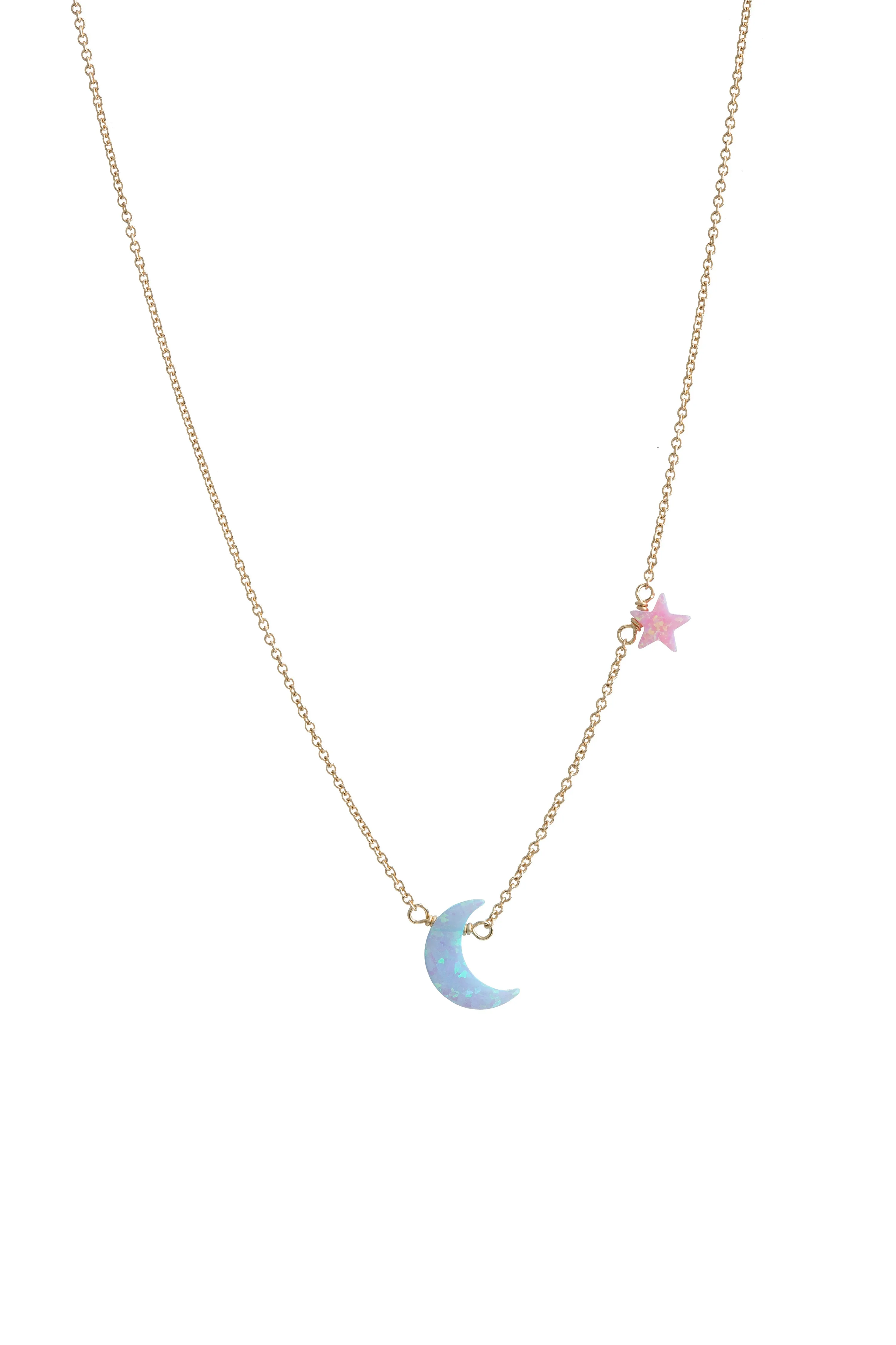 bara boheme | "MOON & STAR" Opal Necklace