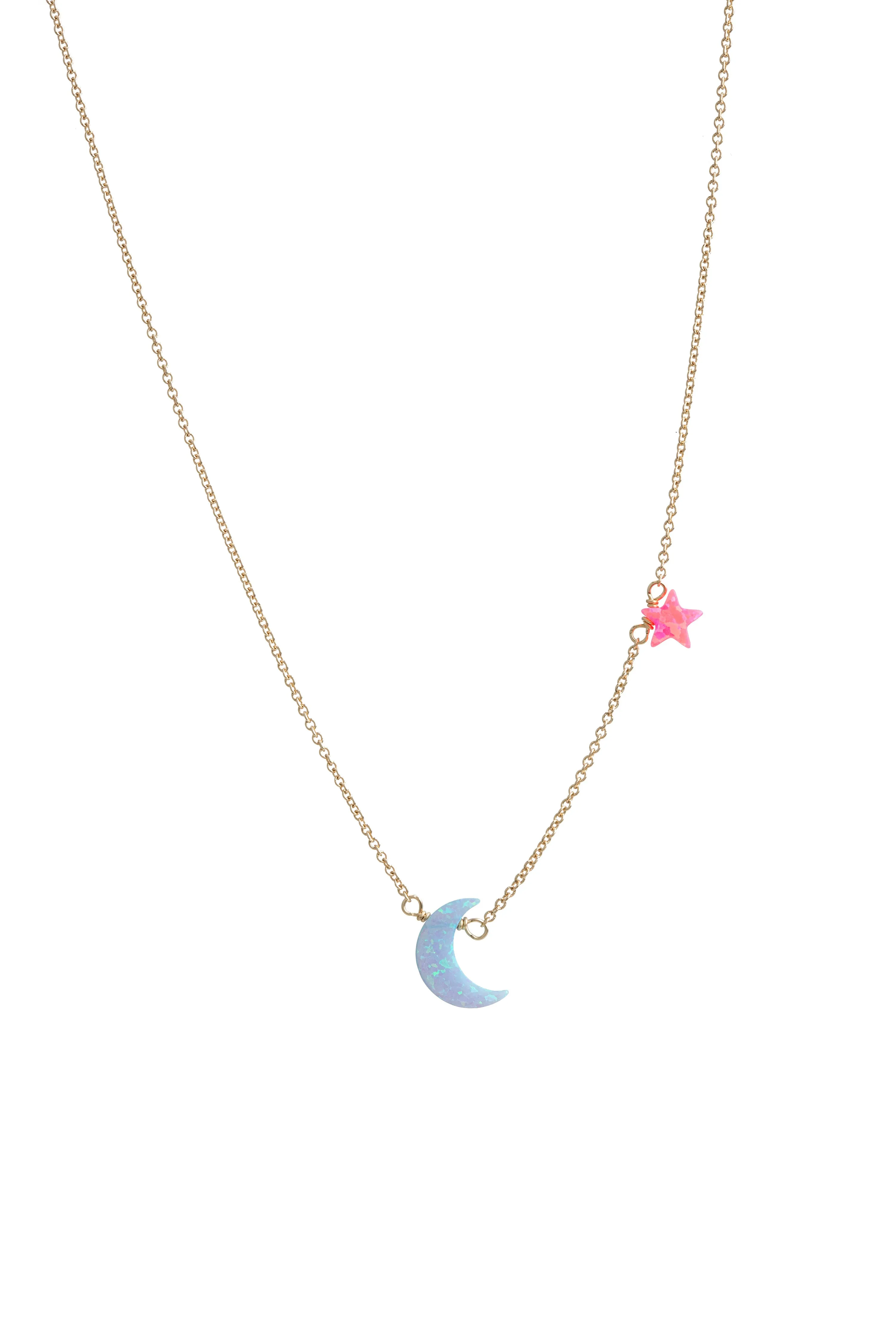 bara boheme | "MOON & STAR" Opal Necklace