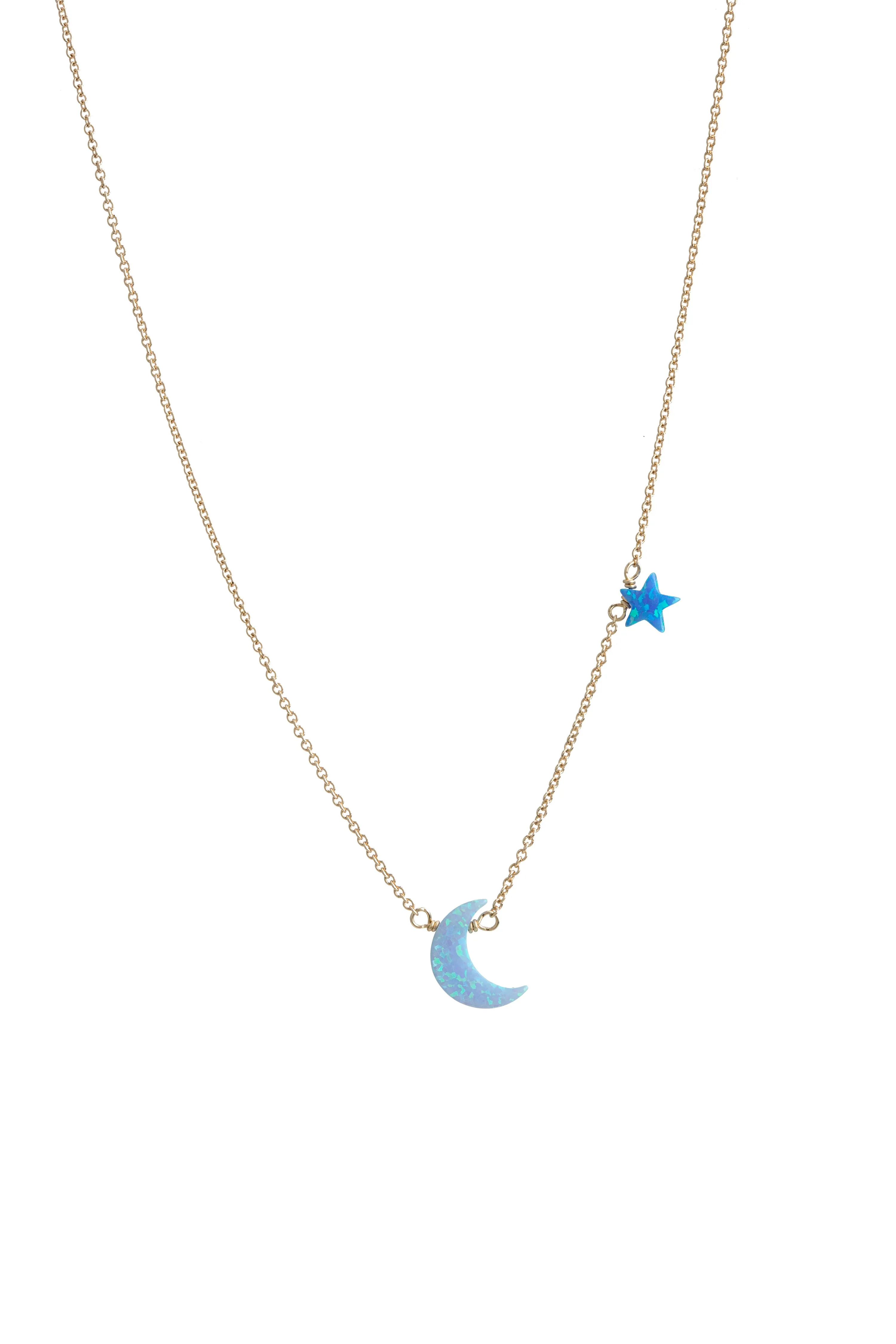 bara boheme | "MOON & STAR" Opal Necklace