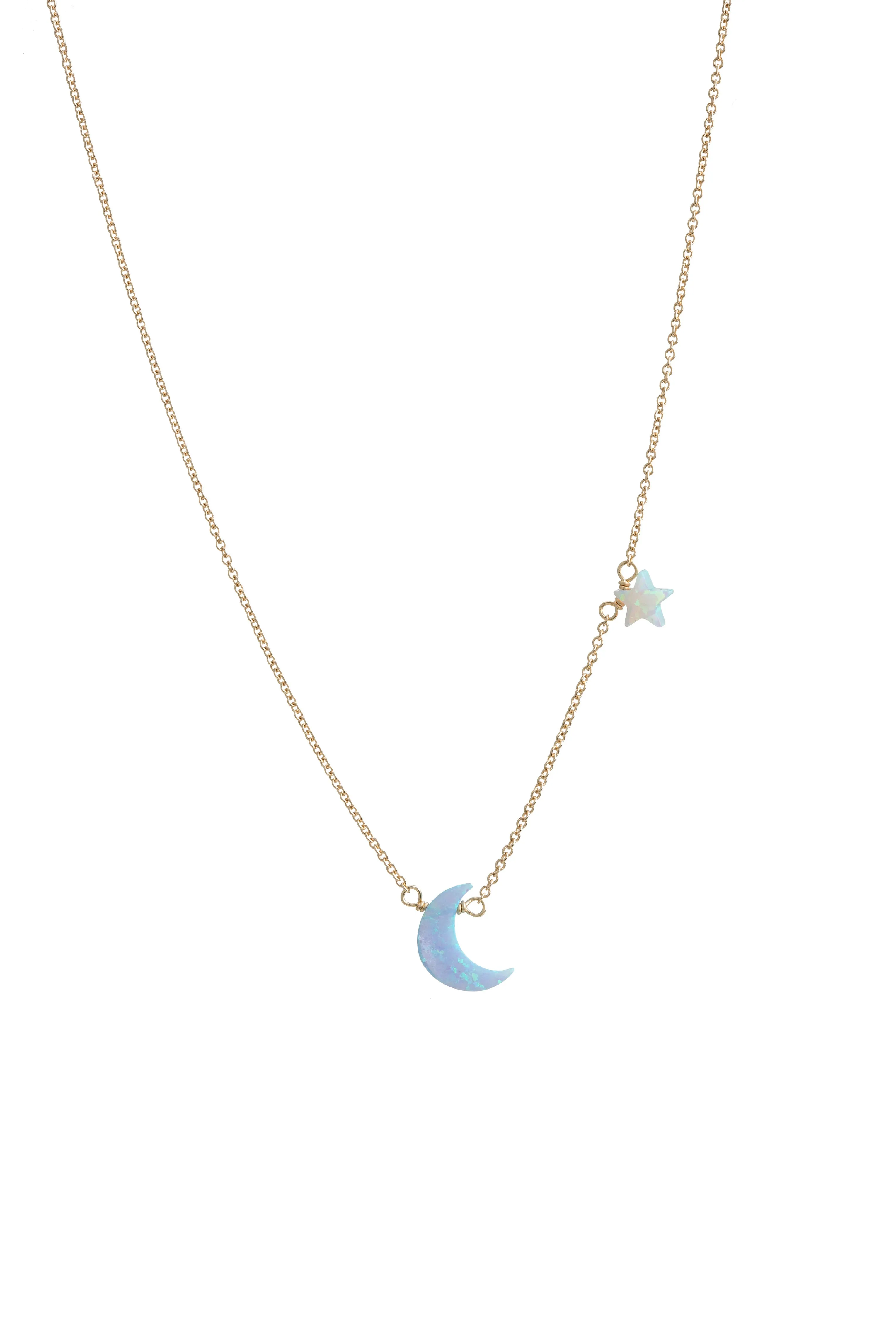 bara boheme | "MOON & STAR" Opal Necklace