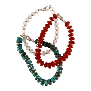Beaded Chunky Faceted Gemstone Bracelet
