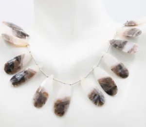Bicolored Common Opal Briolette Pear Shape Natural Opal Beads Loose Beads Pink Opal Beads Opal Strand Opal Beads BiColor Gems SKU: 6143096