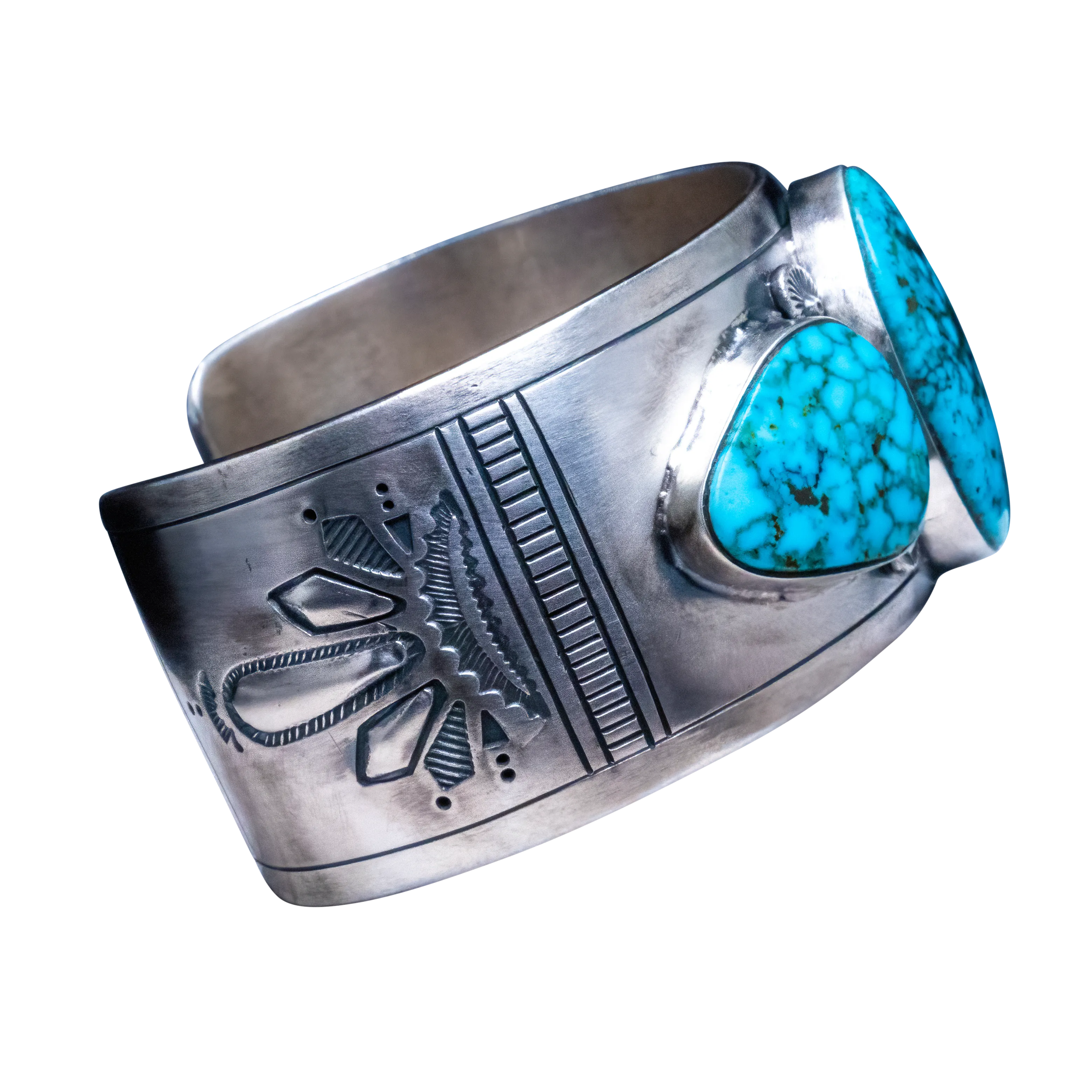 Birdseye Kingman Turquoise Bracelet | Navajo Handmade