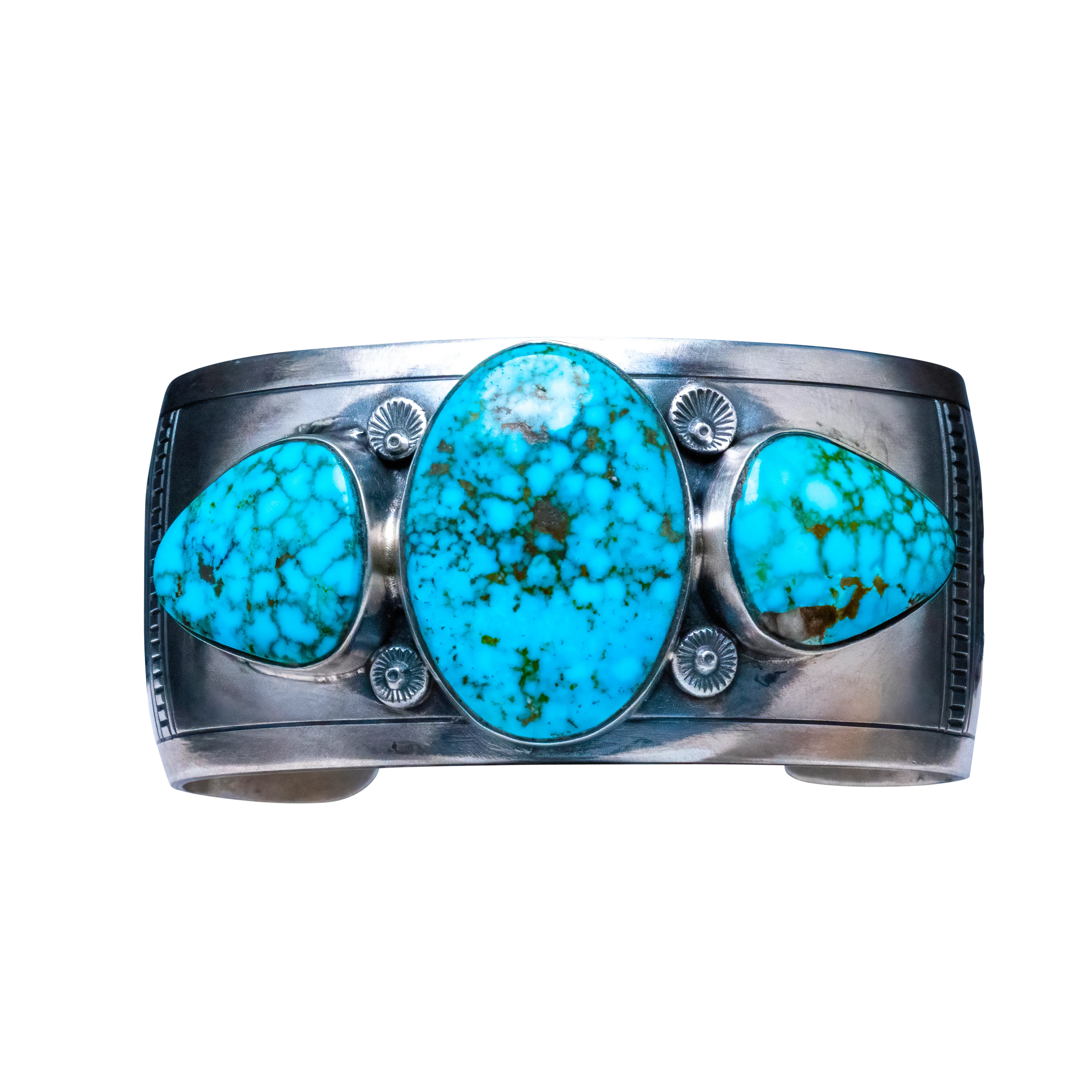 Birdseye Kingman Turquoise Bracelet | Navajo Handmade