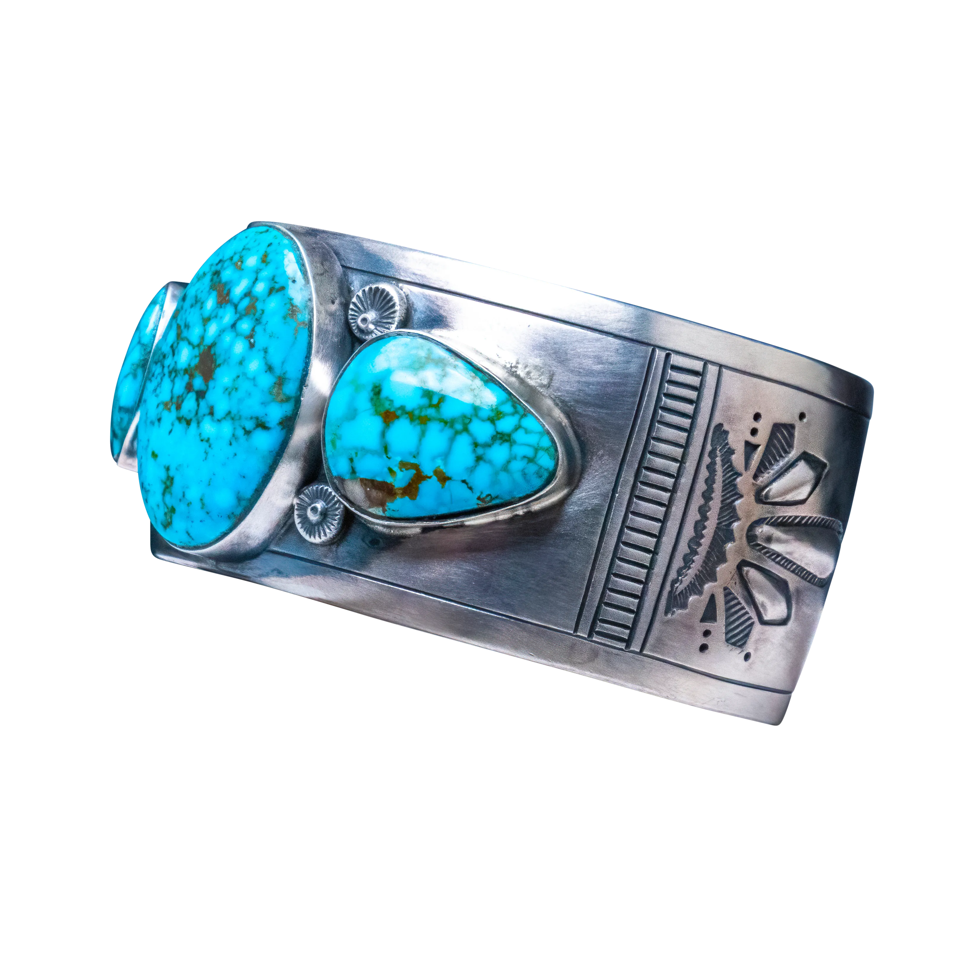Birdseye Kingman Turquoise Bracelet | Navajo Handmade