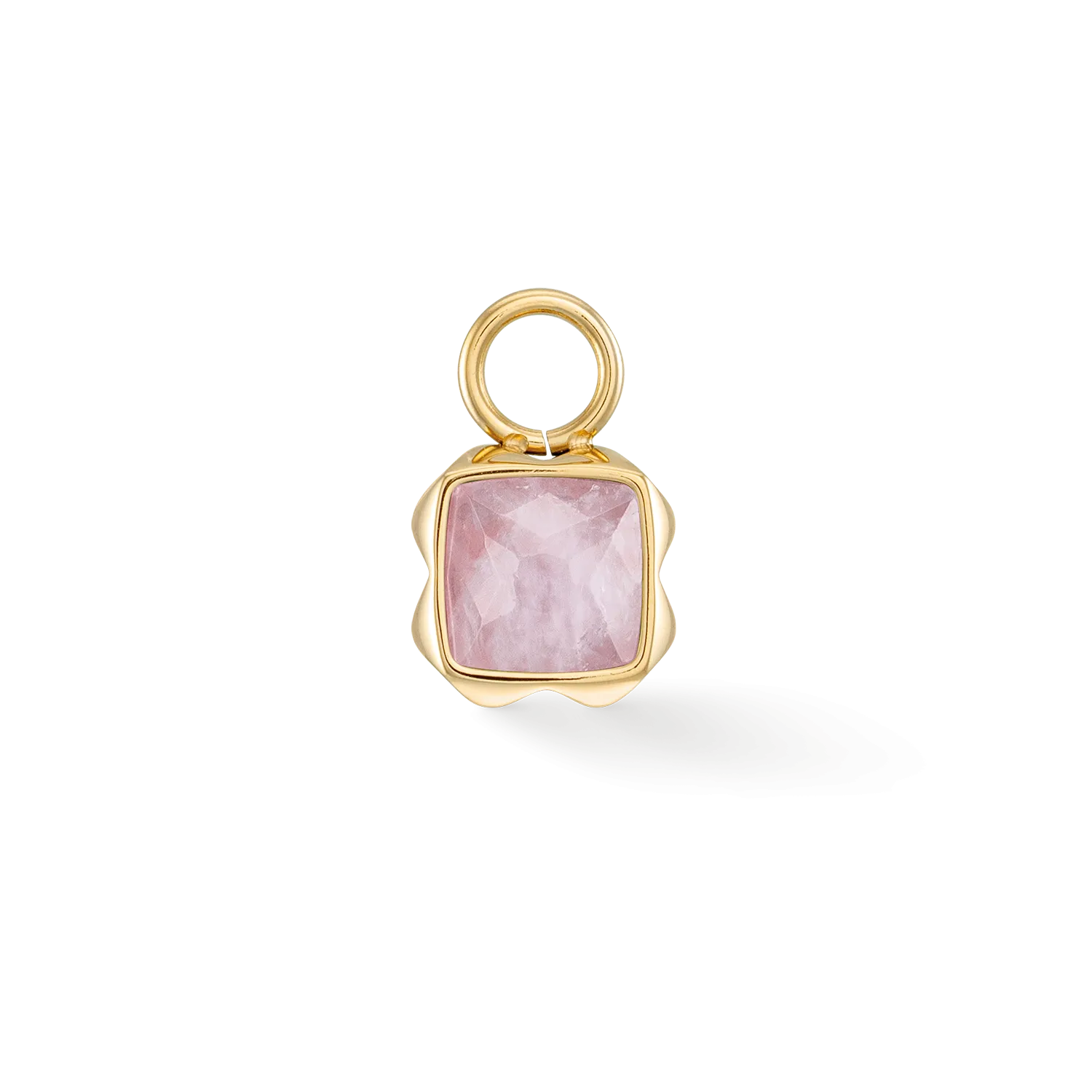 Birthstone October Charm Rose Quartz Gold