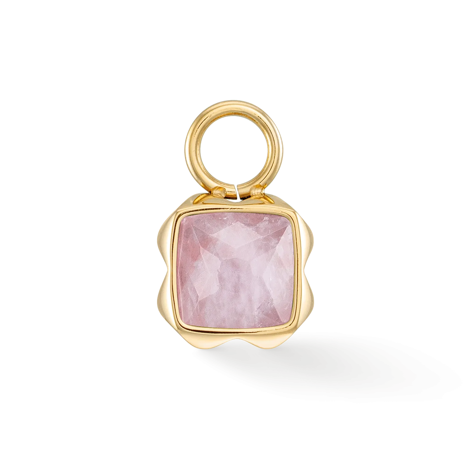 Birthstone October Charm Rose Quartz Gold