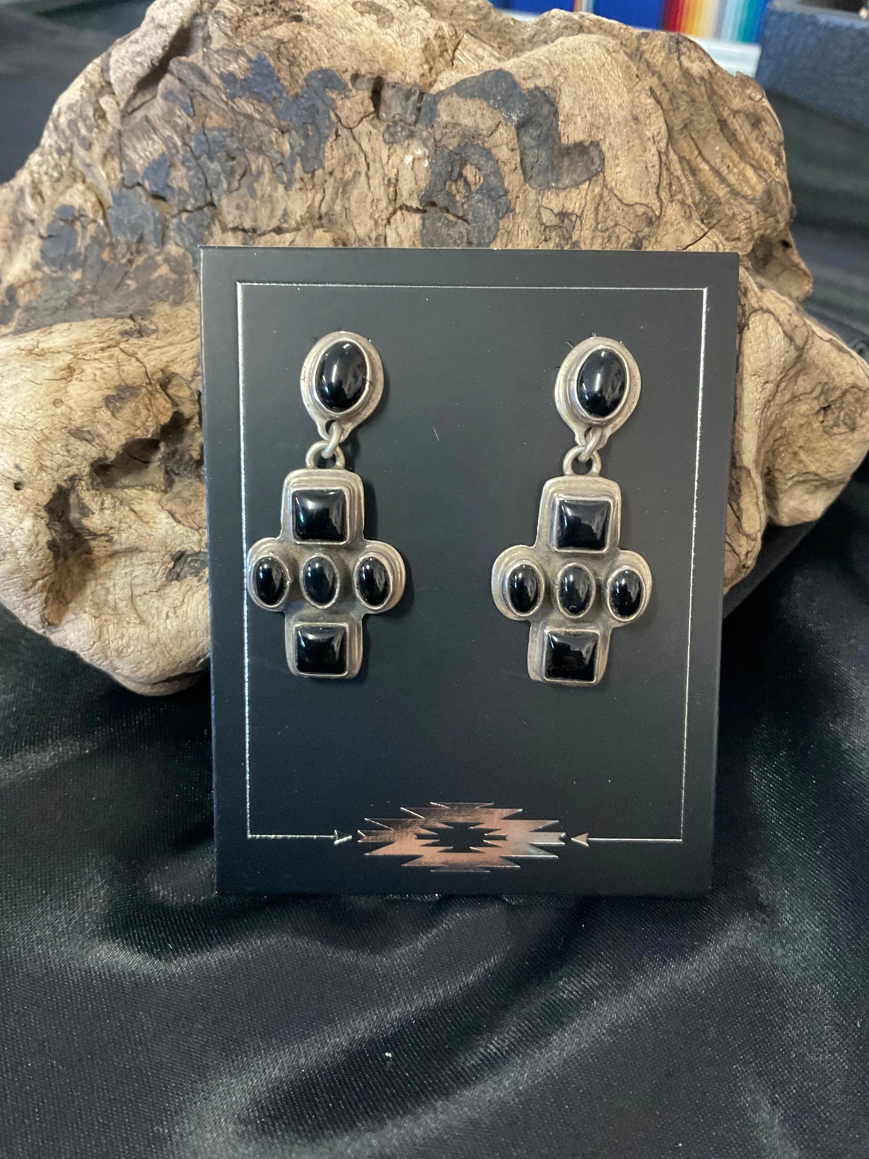 Black Onyx and Sterling Silver Earrings