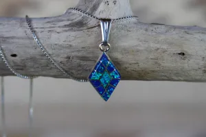 Blue Opal Diamonds Pendant