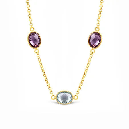 Blue Topaz & Amethyst Bracelet