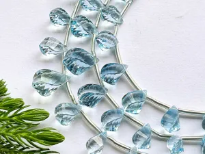 Blue Topaz Twisted Drops Faceted