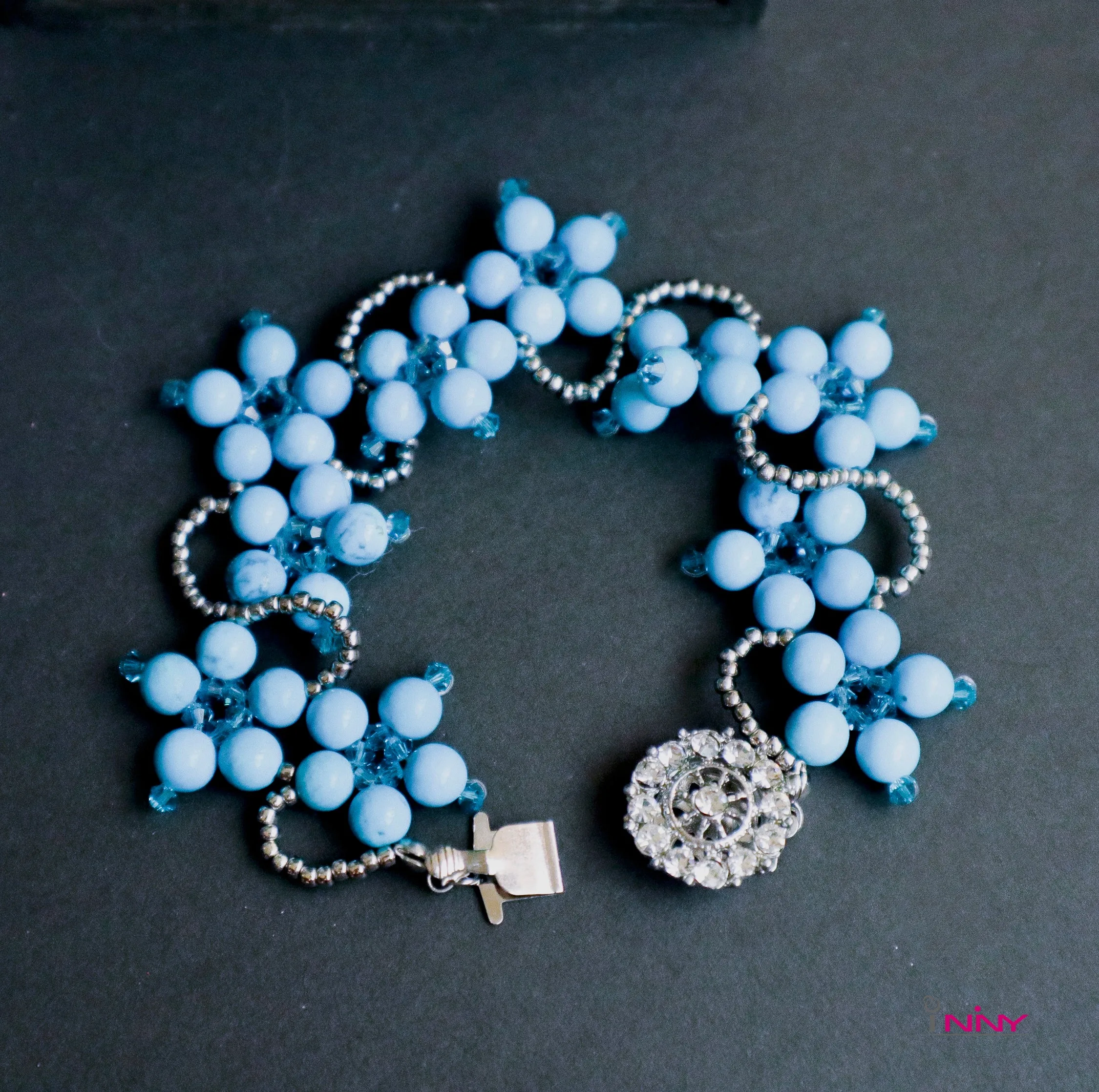 Blue Turquoise Flower Bracelet