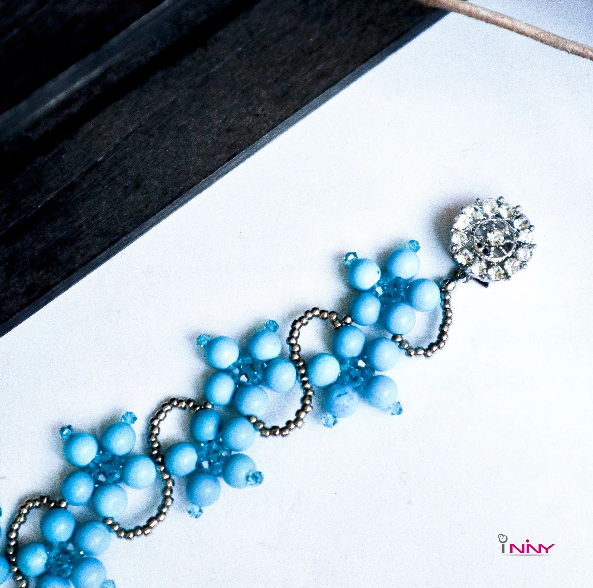 Blue Turquoise Flower Bracelet