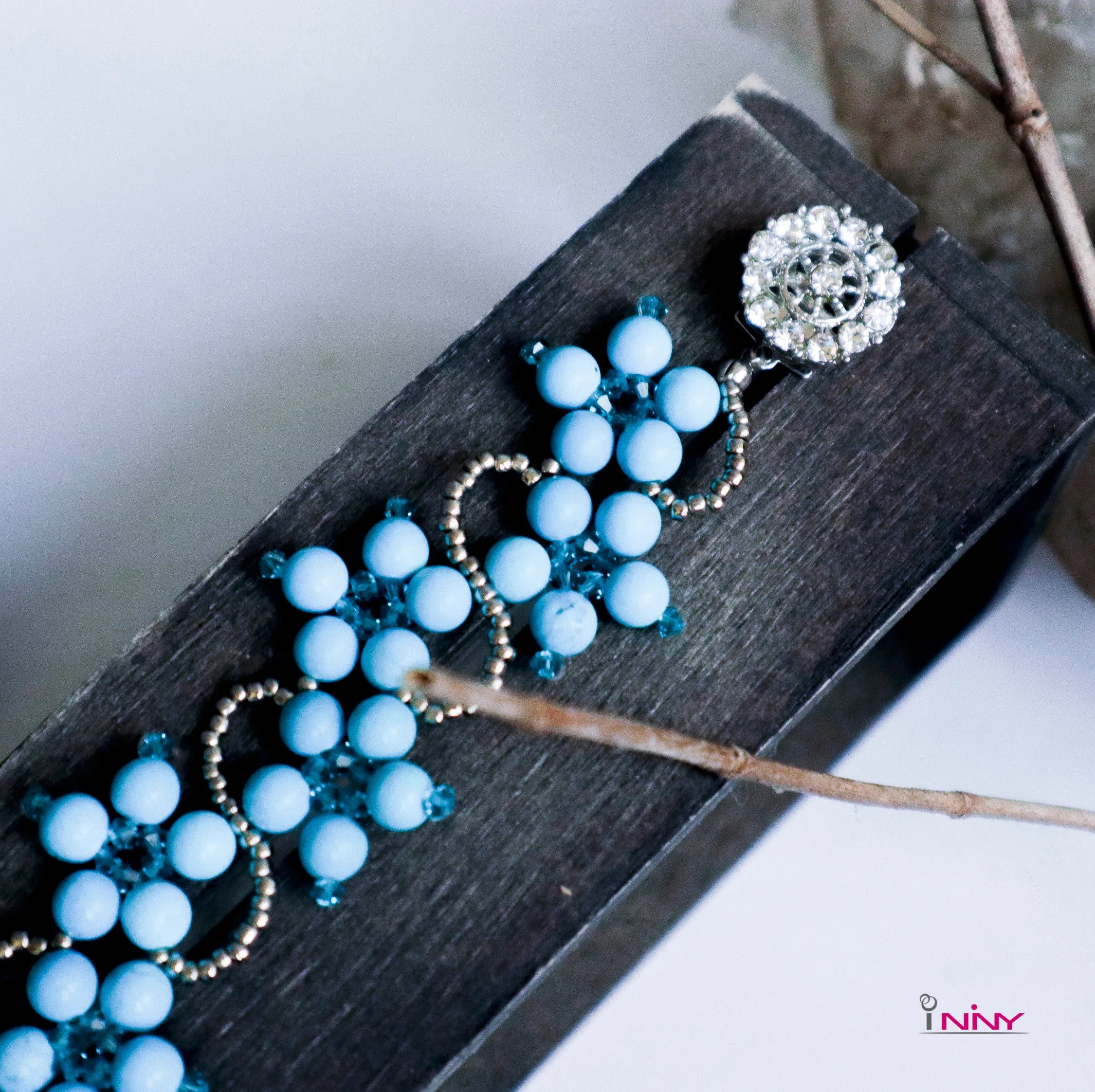 Blue Turquoise Flower Bracelet