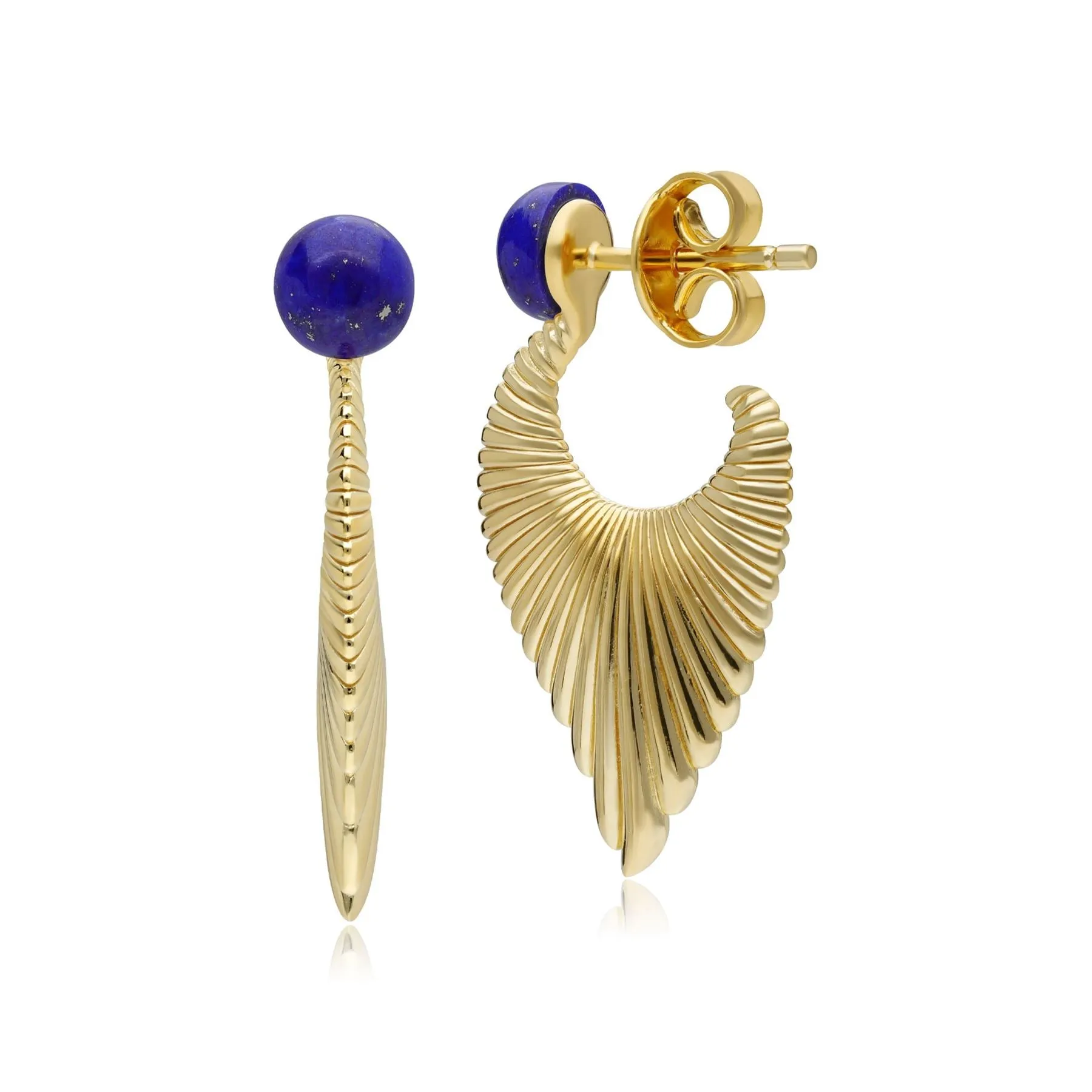 Boucles d'Oreilles Pendantes Eventail Caruso Lapis Lazuli