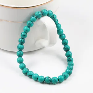White 6mm Picture Stone Buddha Pearl Bracelet