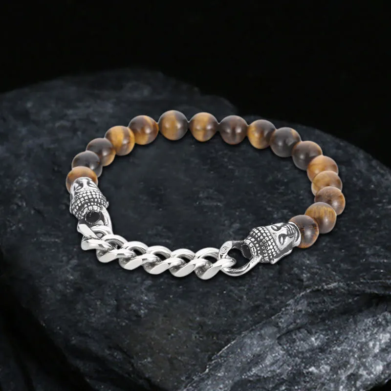 Buddha Statue Stainless Steel Bead Bracelet