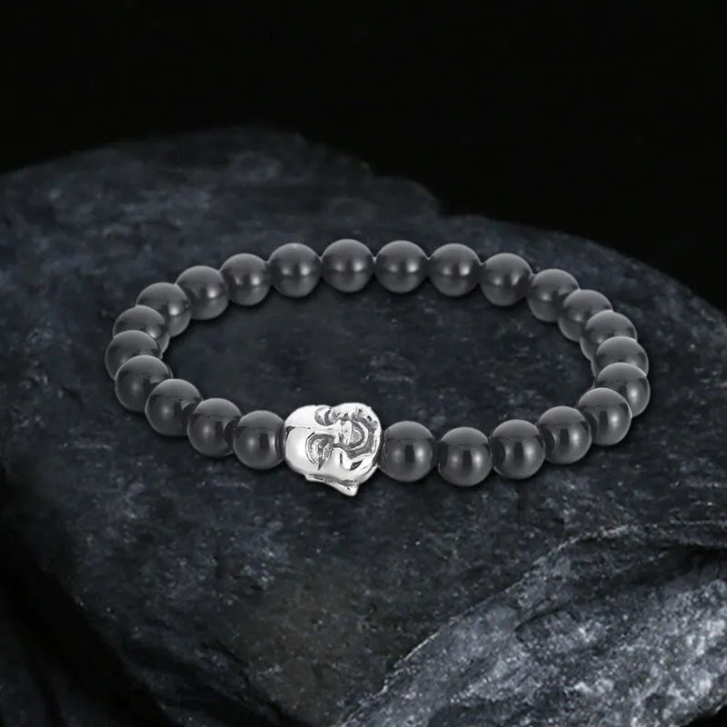 Buddha Statue Stainless Steel Bead Bracelet