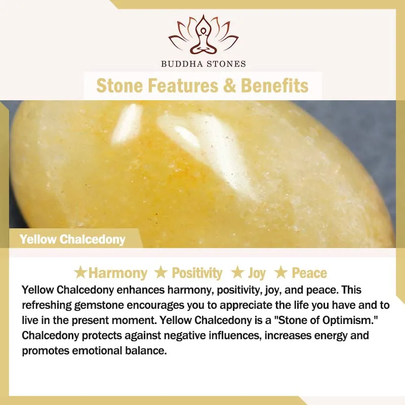 Buddha Stones 108 Mala Beads Yellow Chalcedony Harmony Bracelet