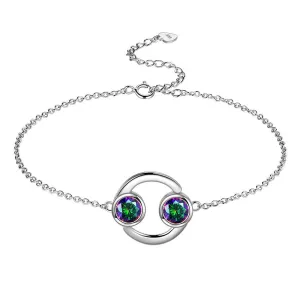 Cancer Bracelet Women Girls Jewelry Birthday Gift Mystic Topaz Sterling Silver