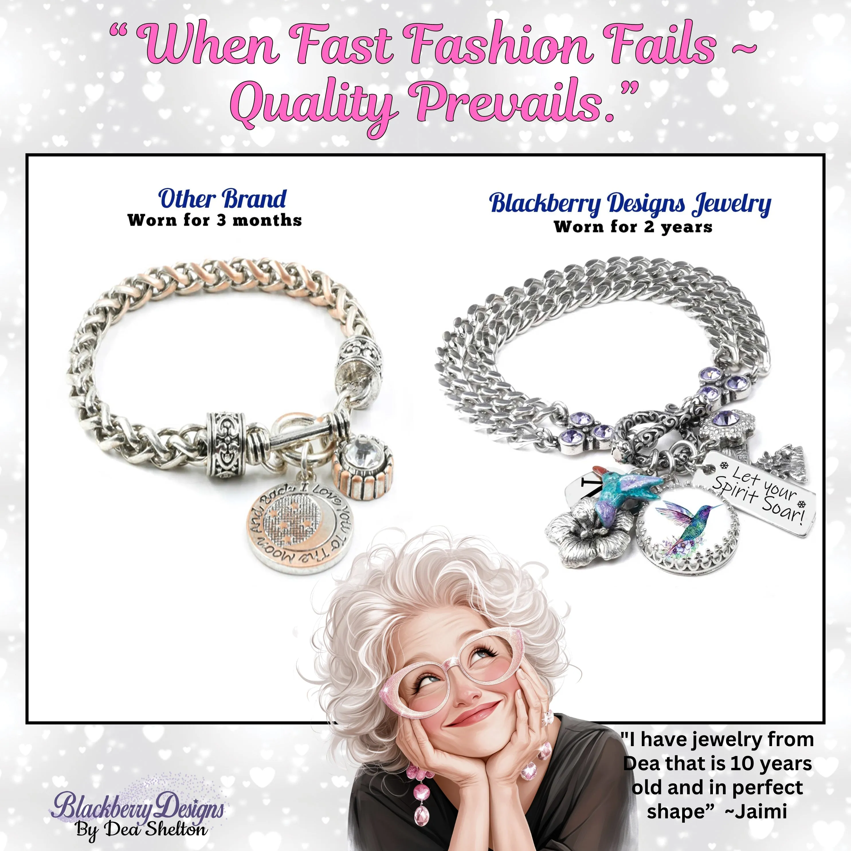 Cat and Kitten Silver Charm Bracelet