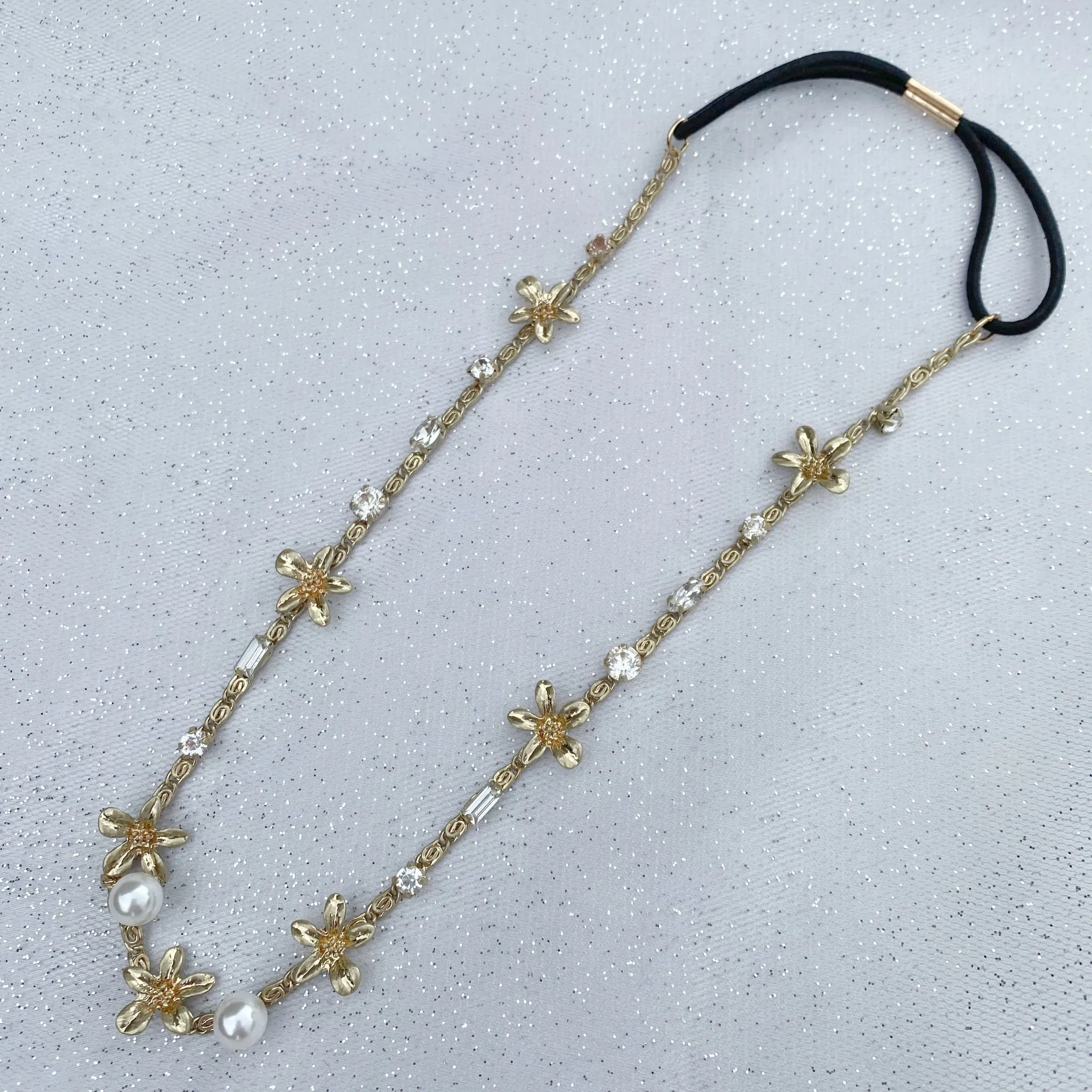 Chain Headband with Pearls