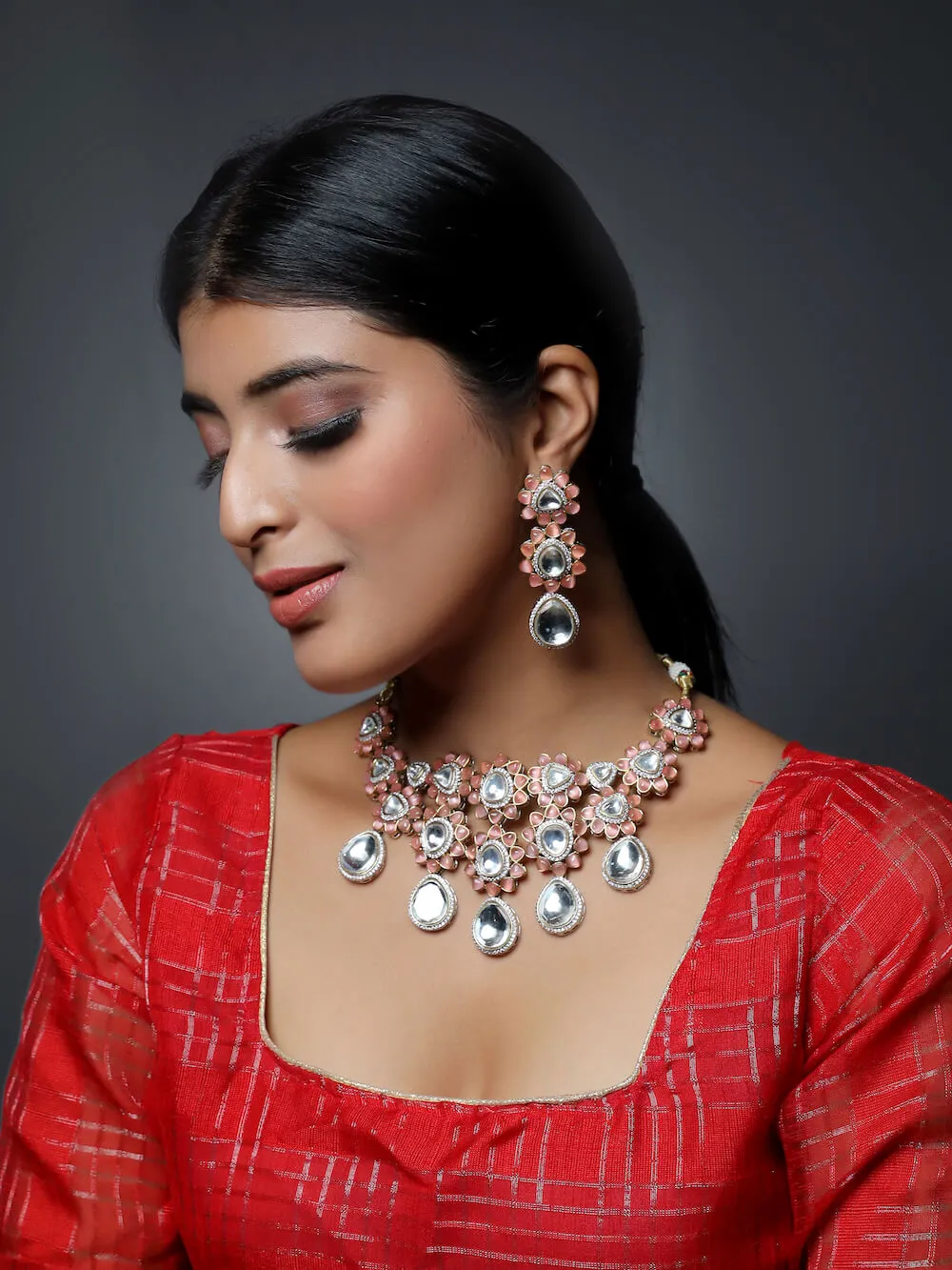 Charlee Floral Necklace Set With Dori