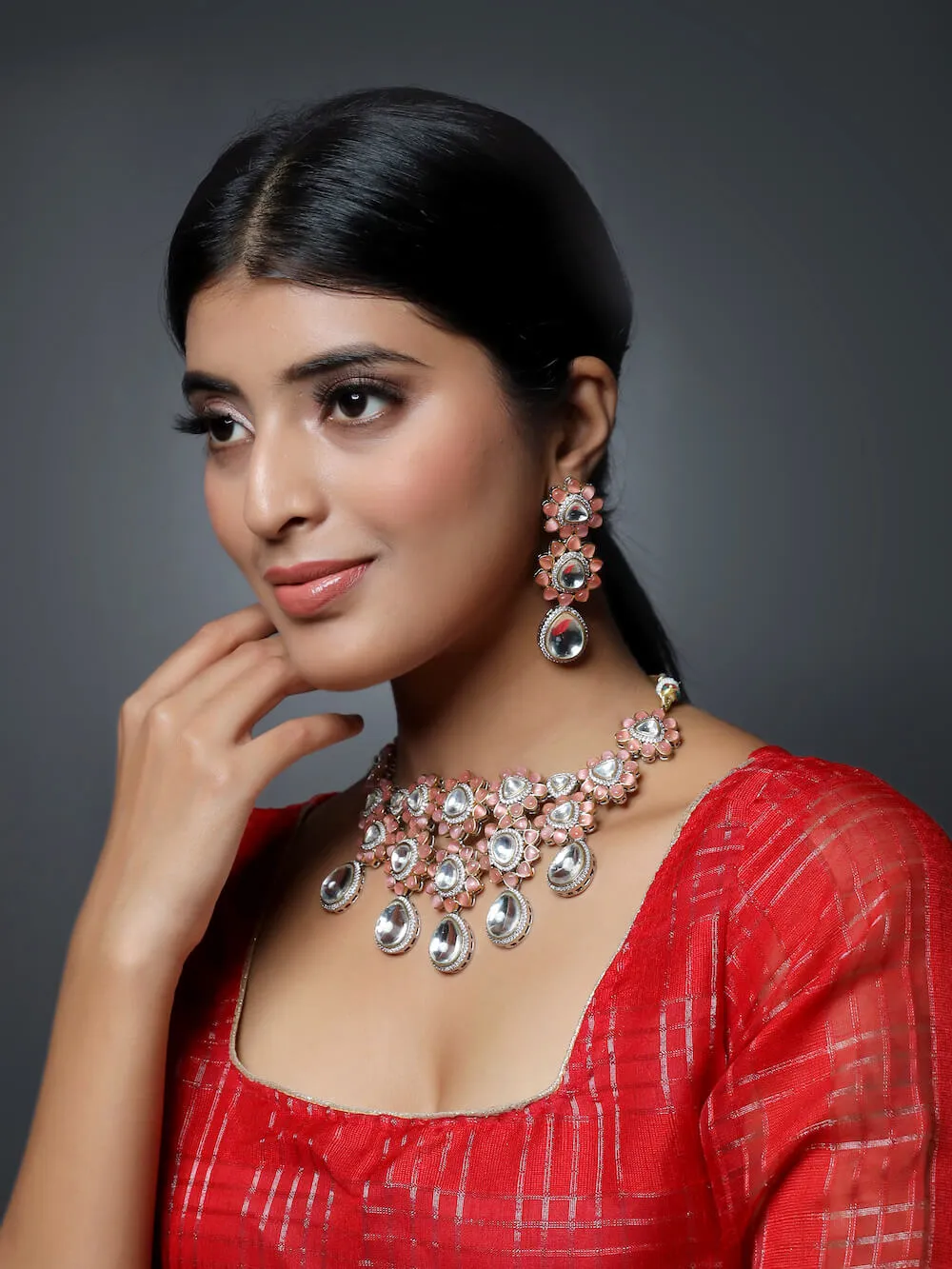 Charlee Floral Necklace Set With Dori