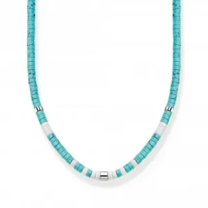 Charming Turquoise Stones Necklace KE2160-058-7-L38V