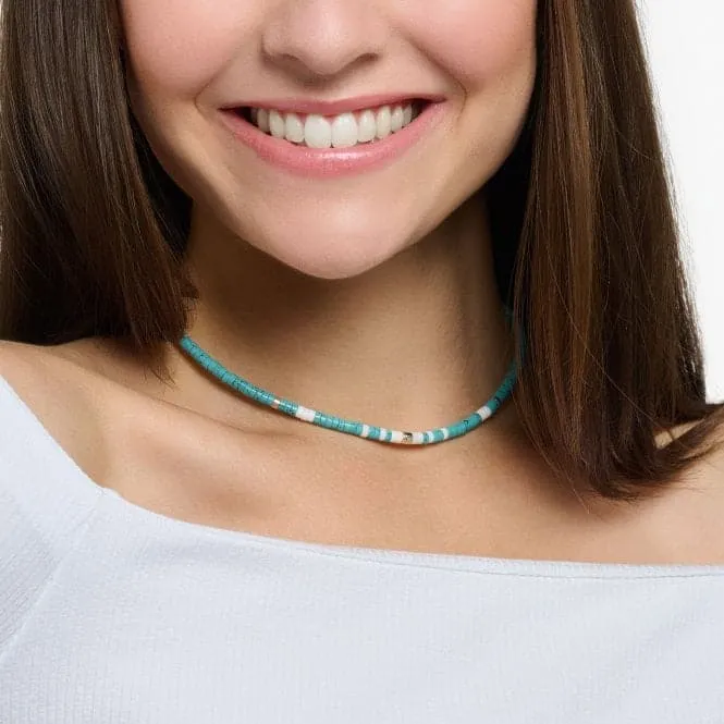 Charming Turquoise Stones Necklace KE2160-058-7-L38V