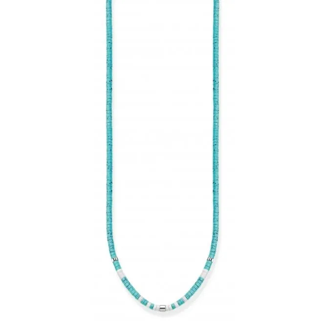 Charming Turquoise Stones Necklace KE2160-058-7-L38V