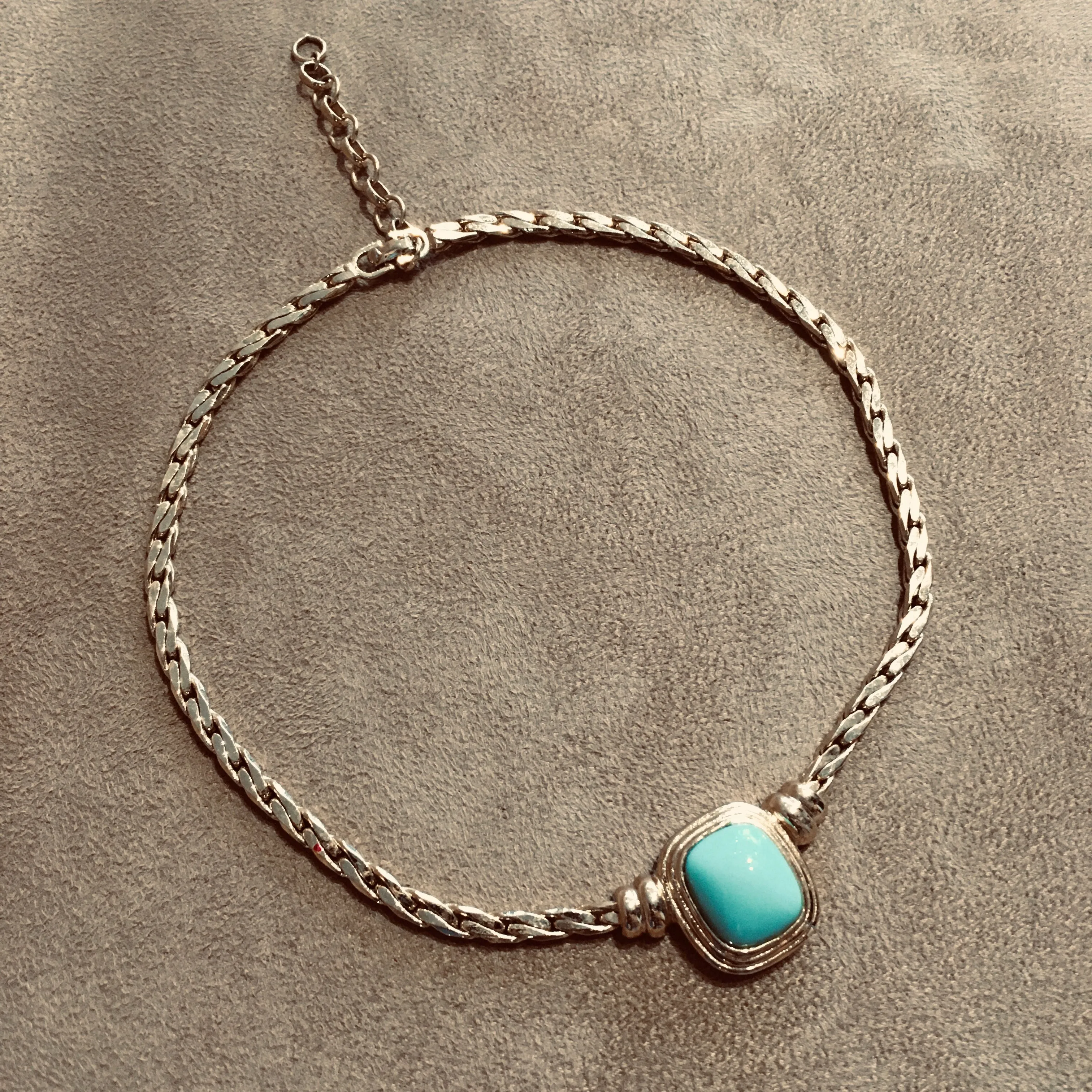Christian Dior Turquoise Blue Glass and Gold Vintage necklace