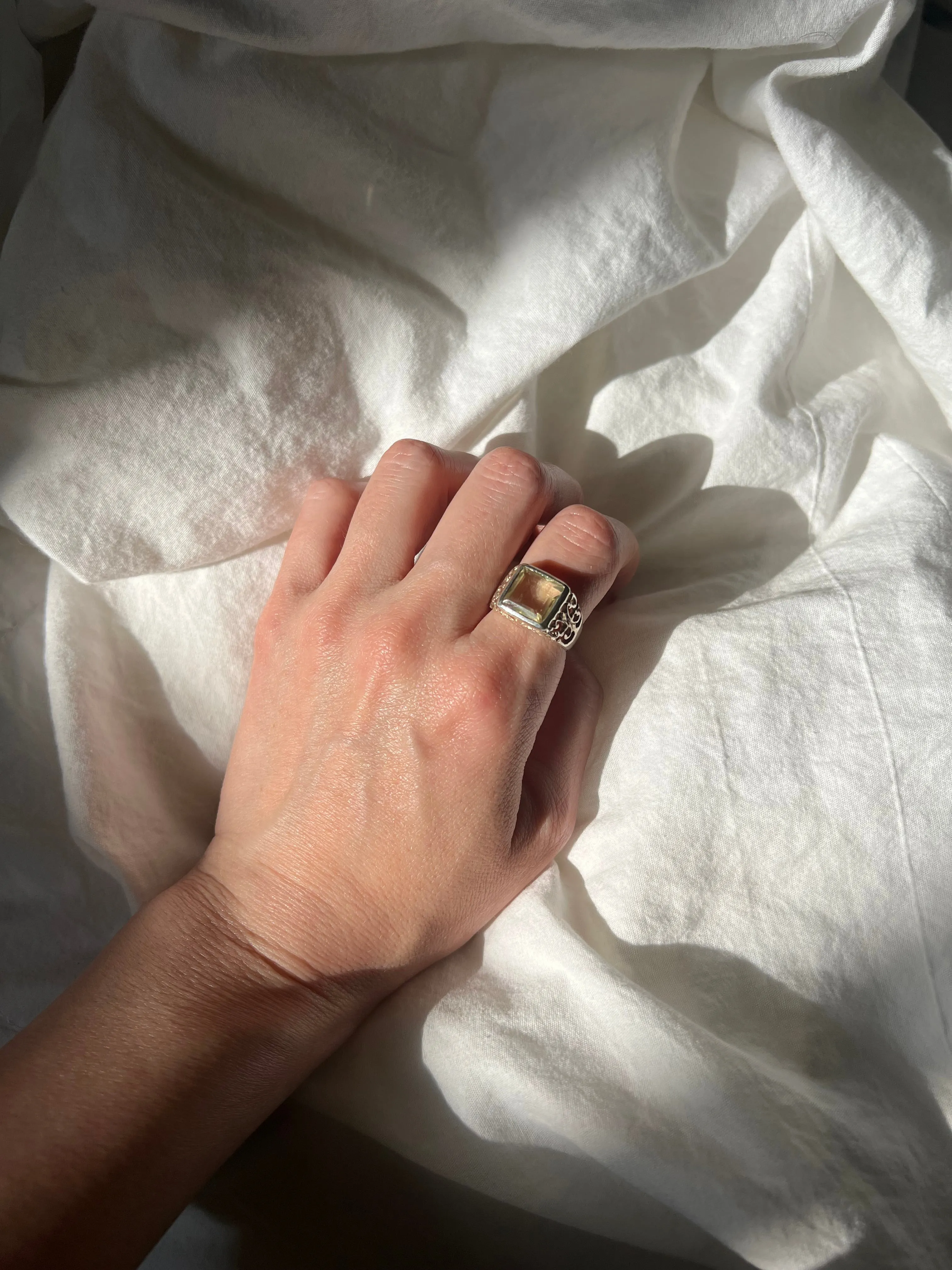 Citrus Square Gem Ring