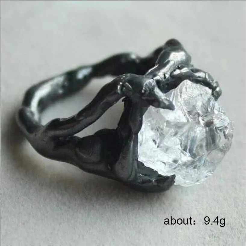 Creative Irregular Exaggerated Hip Hop Gothic Raw Natural Stone Ring