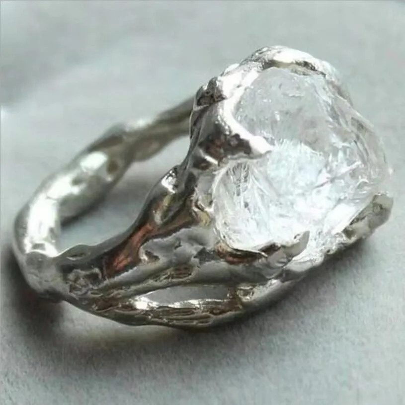 Creative Irregular Exaggerated Hip Hop Gothic Raw Natural Stone Ring