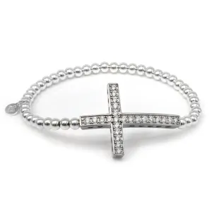 Cross Ball Bracelet - Silver