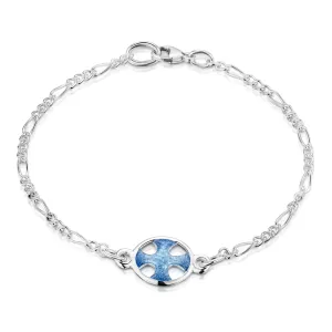 Cross of the Kirk Silver Bracelet in Cool Slate Enamel