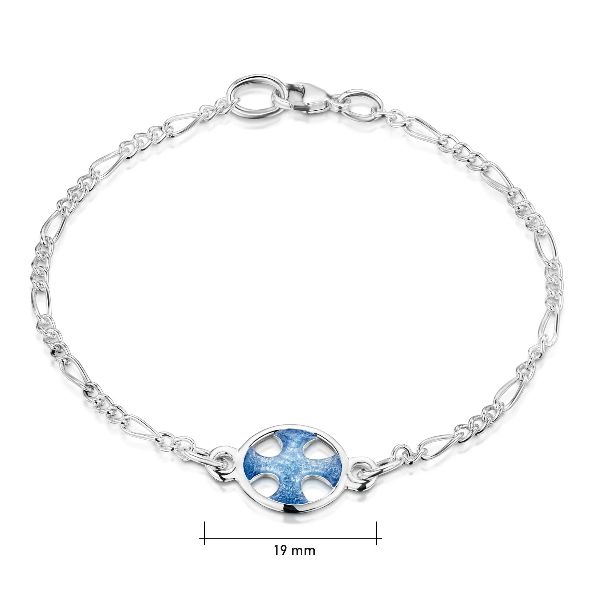 Cross of the Kirk Silver Bracelet in Cool Slate Enamel