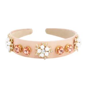 CROWNED IN PEACH CRYSTAL HEADBAND