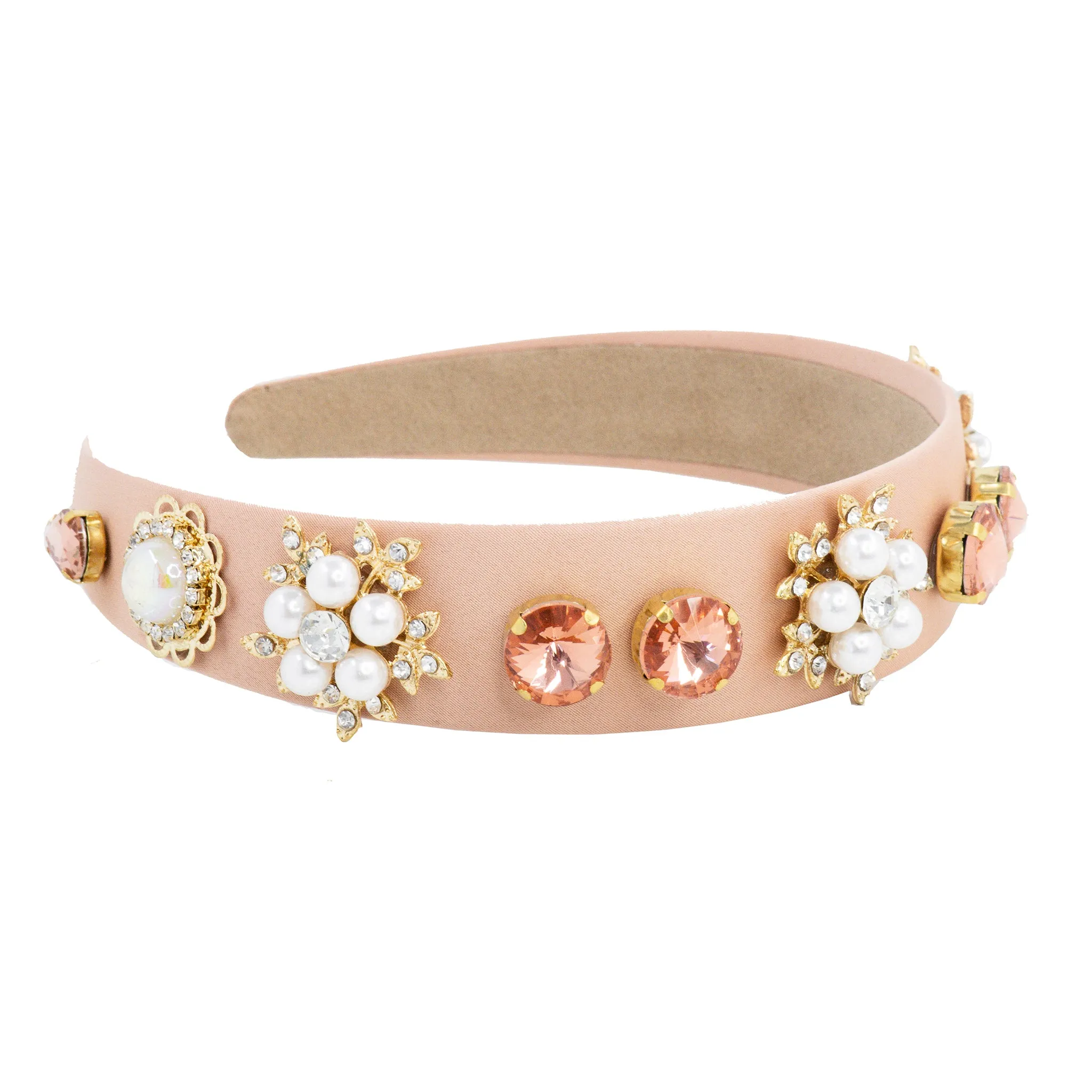 CROWNED IN PEACH CRYSTAL HEADBAND