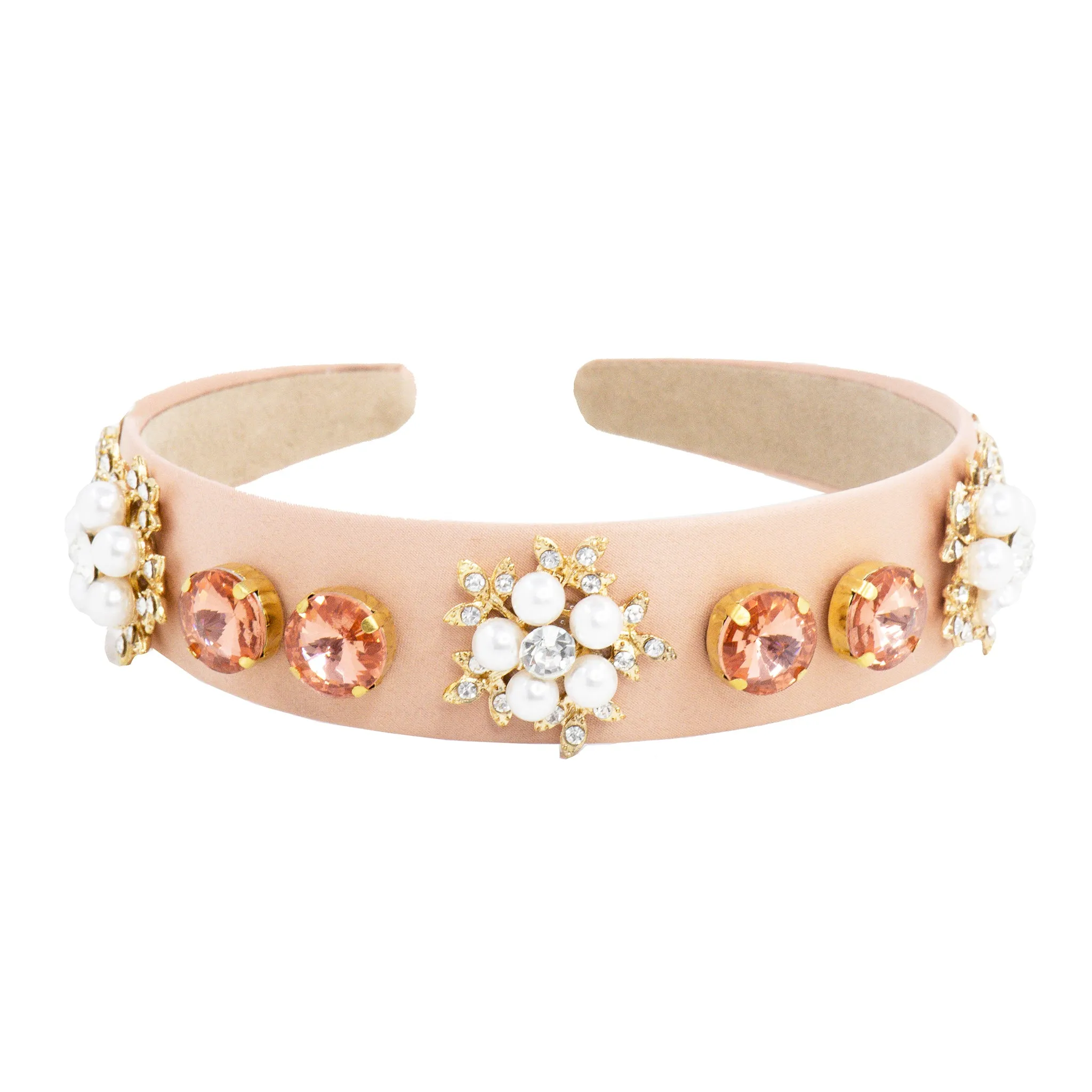 CROWNED IN PEACH CRYSTAL HEADBAND