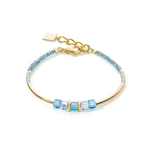 Cube Story Minimalistic bracelet gold-turquoise