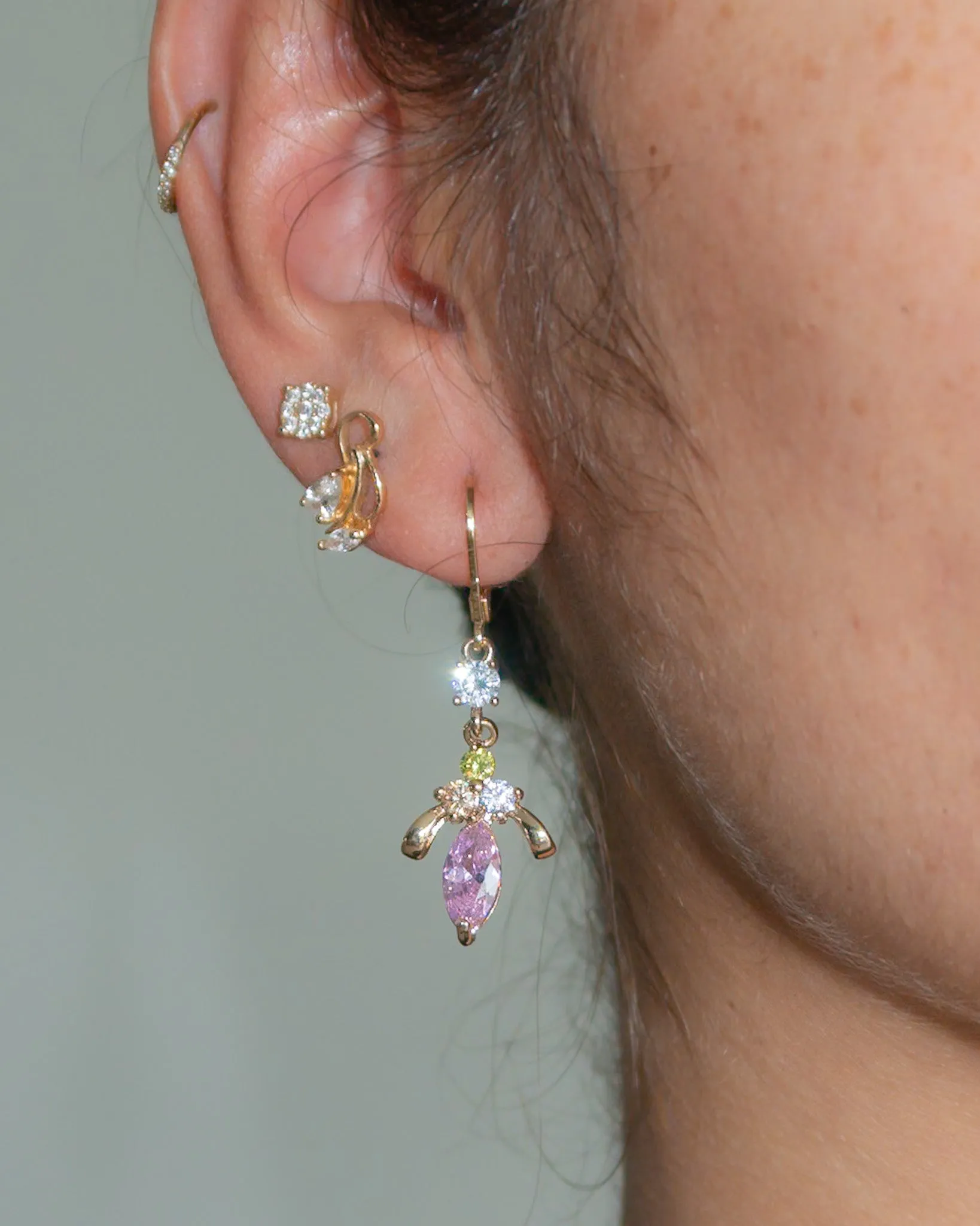 Cutesy Multicolored Gemstone Earrings