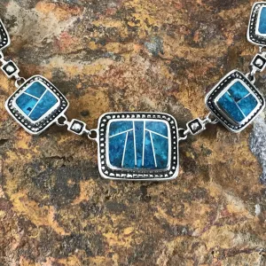 David Rosales Western Skies Inlaid Sterling Silver Necklace Links