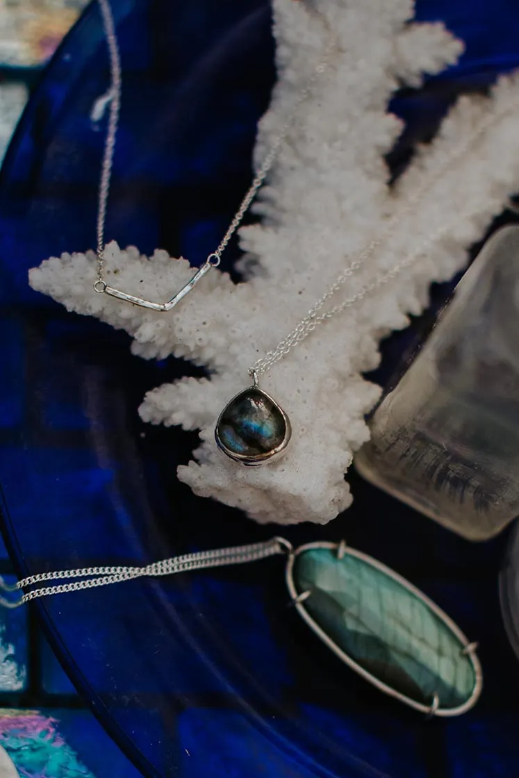 Dew Drop Necklace - Labradorite