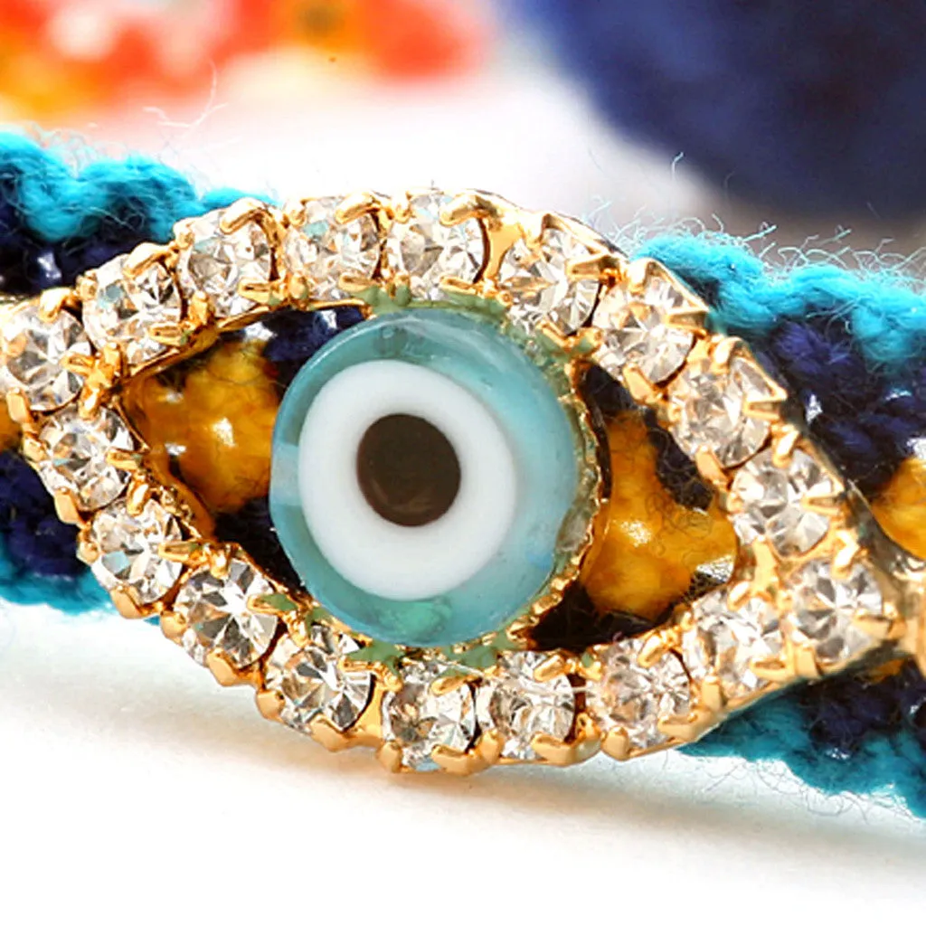 Diamante Evil Eye Lucky Charm Friendship Bracelet
