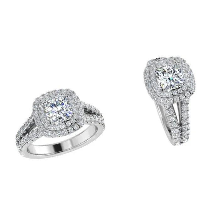 Diamond Engagement Ring and Wedding Band Set 0.95ctw