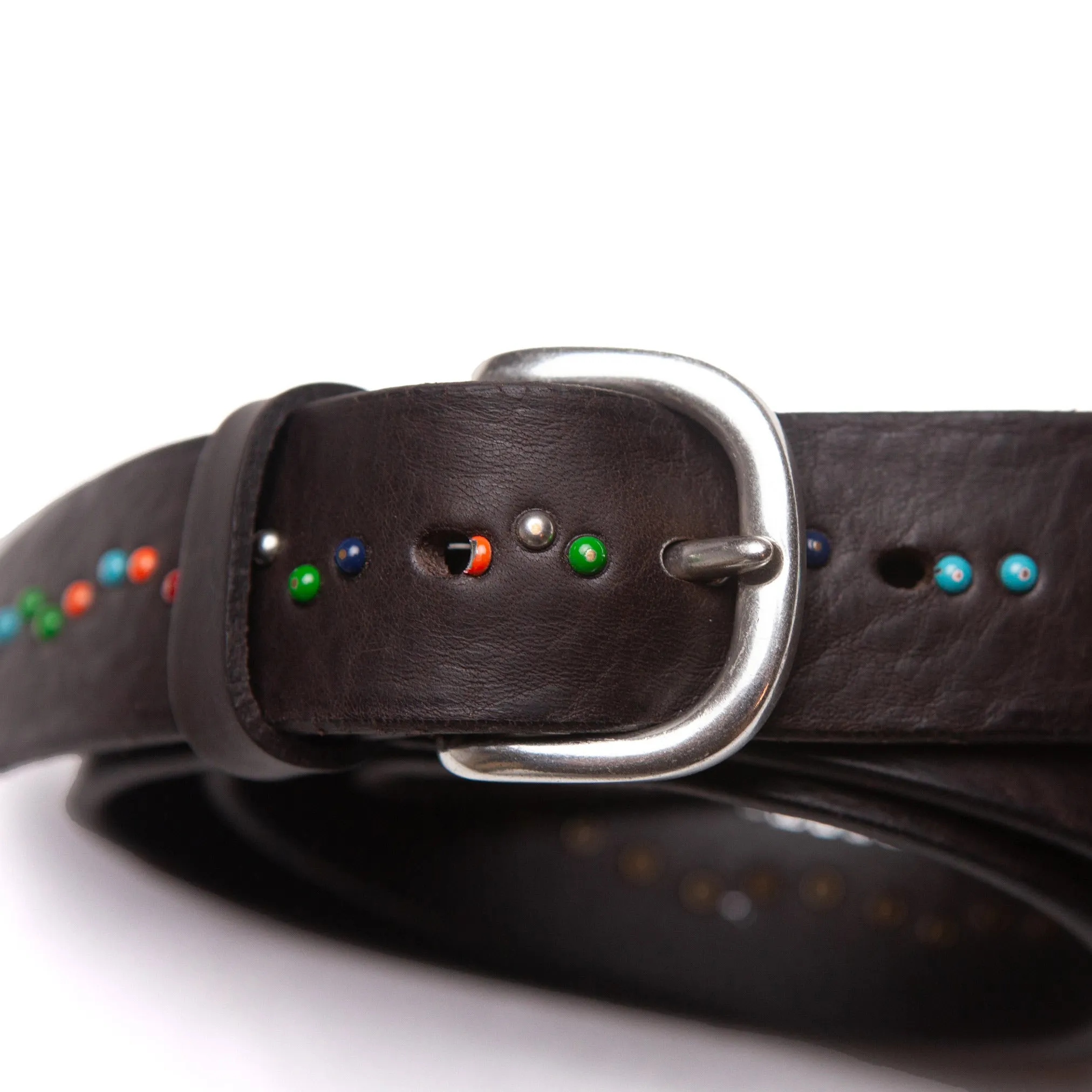 Dotted Brown Leather Belt