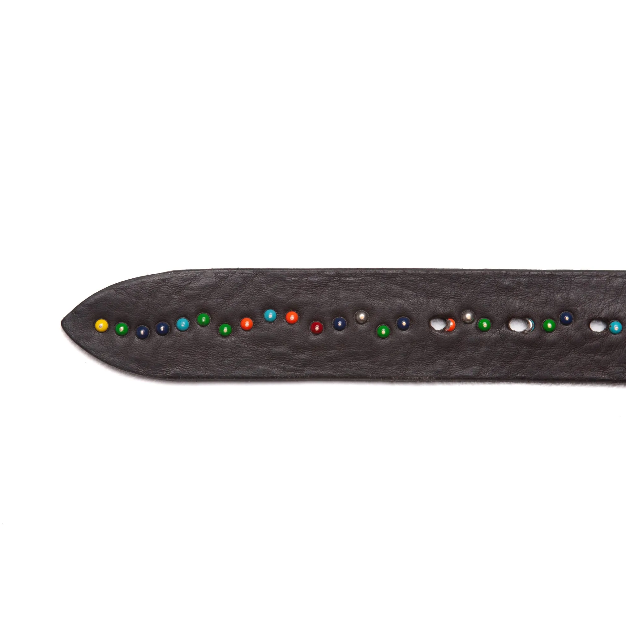 Dotted Brown Leather Belt