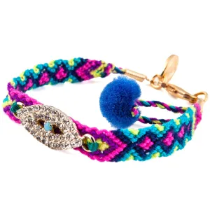 Double Diamante Evil Eye Charm Friendship Bracelet